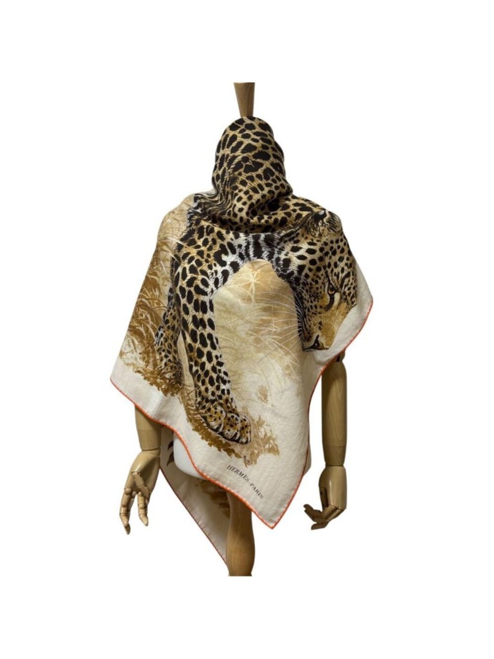 Hermes Carre Geant 140 Panthera Pardus Leopard Shawl Large Scarf